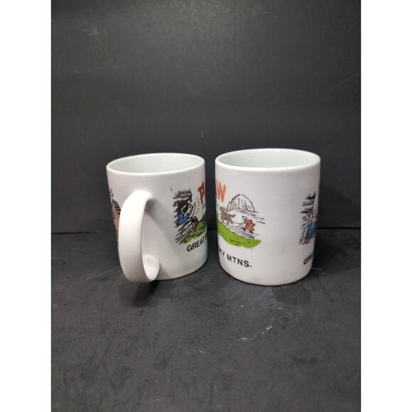 Great Smoky Mountains Maw & Paw Coffee Mugs, Kitschy USA Cups, Souvenir Gift Set - Picture 2 of 9